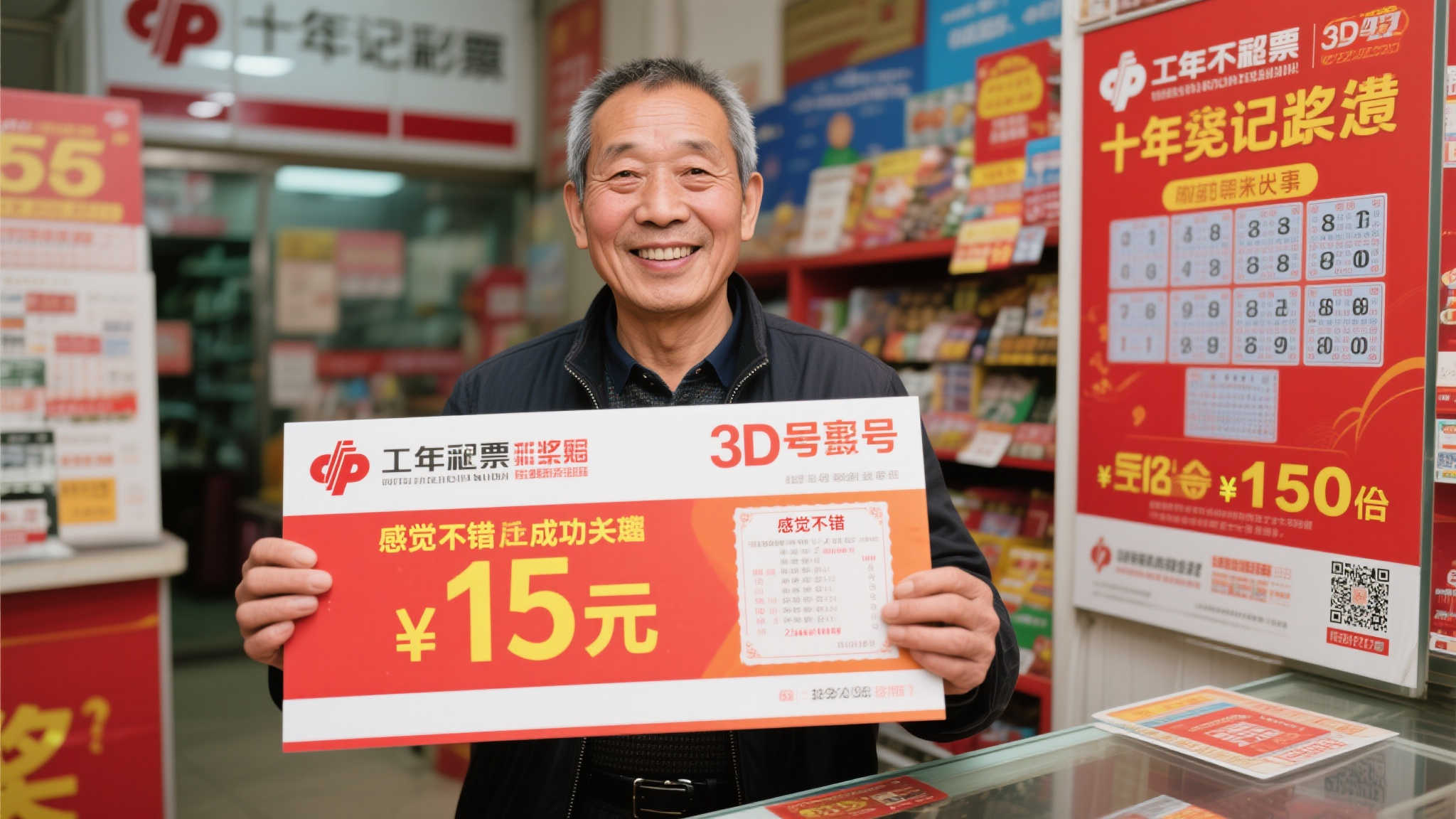 十年彩民喜中3D大奖15万 豪投150倍尽显信心