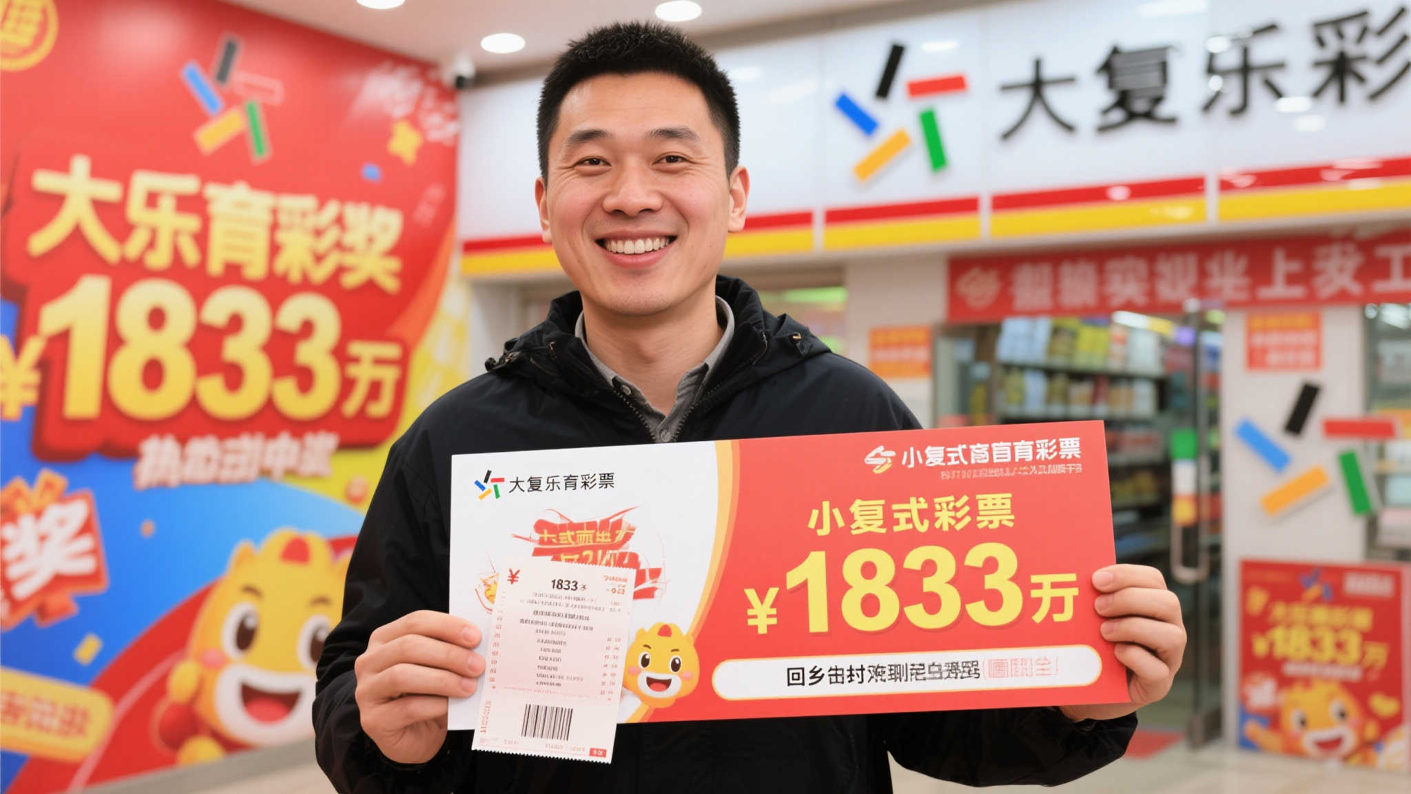 男子喜中大乐透1833万：计划返乡创业
